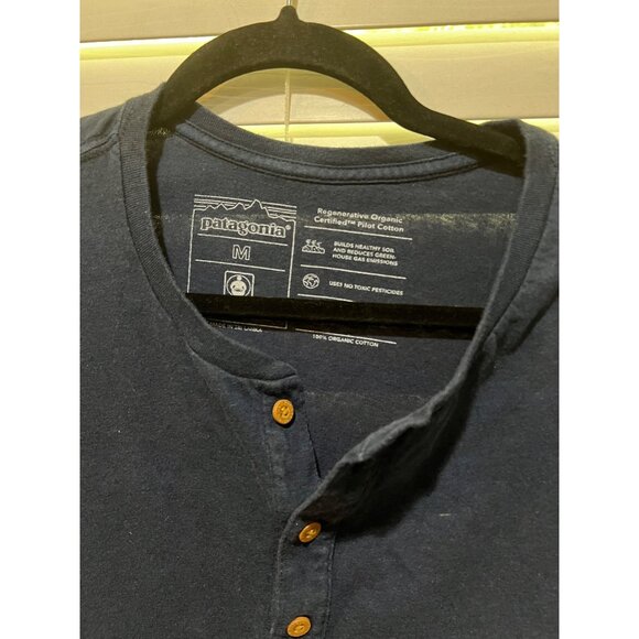 Patagonia Long Sleeve Henley Shirt -‎ Size M - Picture 2 of 3